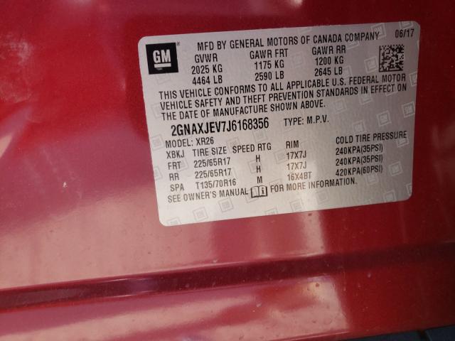 Photo 10 from auction – 2018 CHEVROLET EQUINOX LT with VIN 2GNAXJEV7J6168356