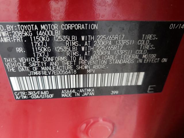 Photo 10 from auction – 2014 TOYOTA RAV4 XLE with VIN JTMRFREV7ED056418
