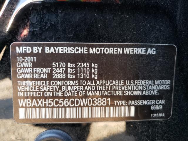 Photo 10 from auction – 2012 BMW 528 XI with VIN WBAXH5C56CDW03881