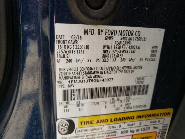 Photo 10 from auction – 2016 FORD EXPEDITION with VIN 1FMJU1JT8GEF43077