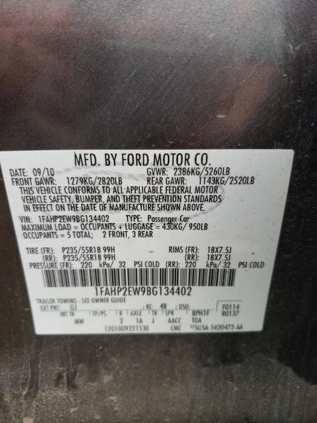 Photo 10 from auction – 2011 FORD TAURUS SEL with VIN 1FAHP2EW9BG134402