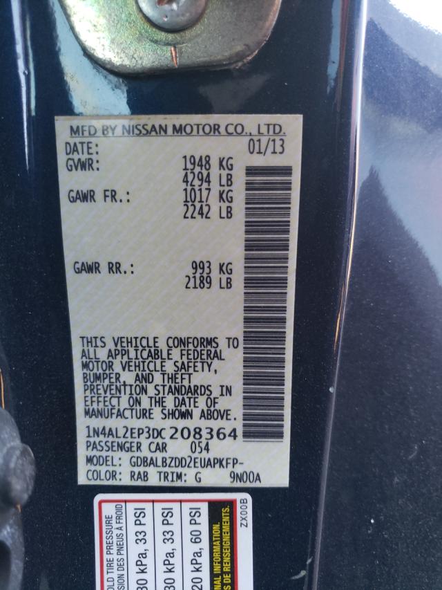 Photo 10 from auction – 2013 NISSAN ALTIMA S with VIN 1N4AL2EP3DC208364