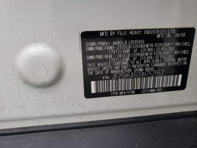 Foto 10 de la subasta – 2009 SUBARU FORESTER 2 con VIN JF2SH64609H752557