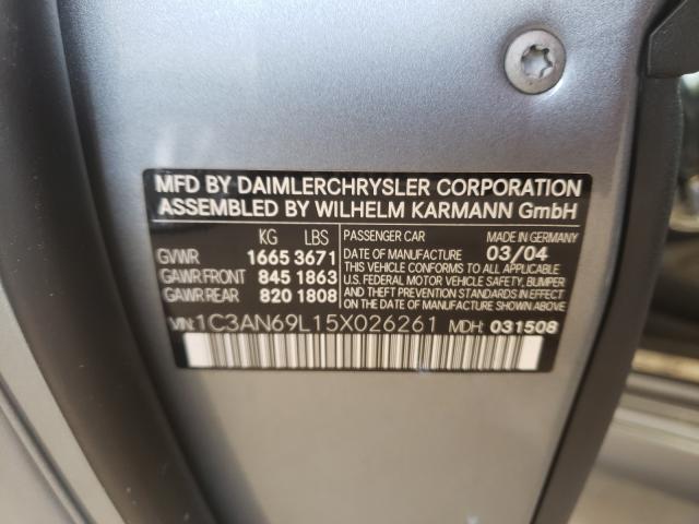 Photo 10 from auction – 2005 CHRYSLER CROSSFIRE with VIN 1C3AN69L15X026261