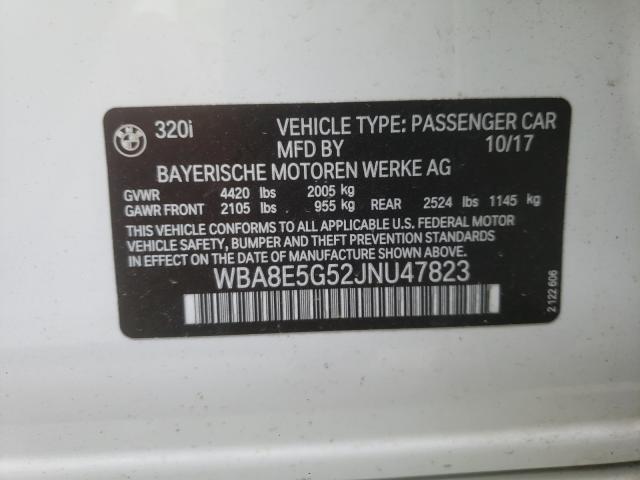 Photo 10 from auction – 2018 BMW 320 XI with VIN WBA8E5G52JNU47823