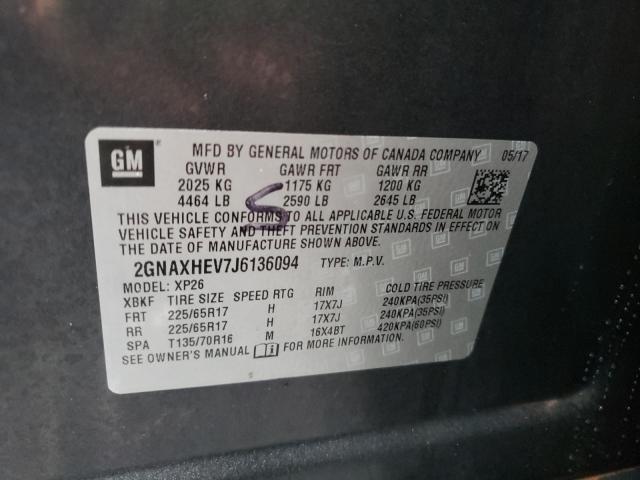Photo 10 from auction – 2018 CHEVROLET EQUINOX LS with VIN 2GNAXHEV7J6136094