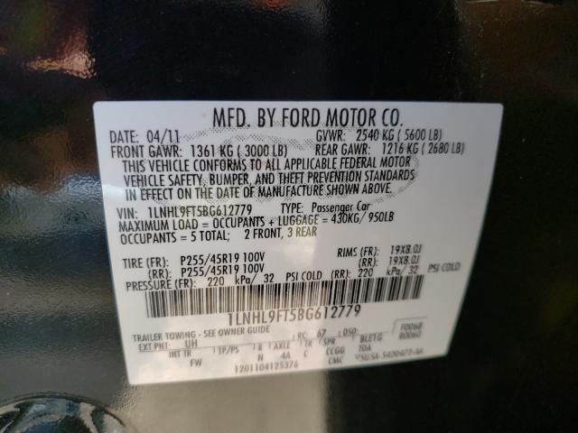 Photo 10 from auction – 2011 LINCOLN MKS with VIN 1LNHL9FT5BG612779