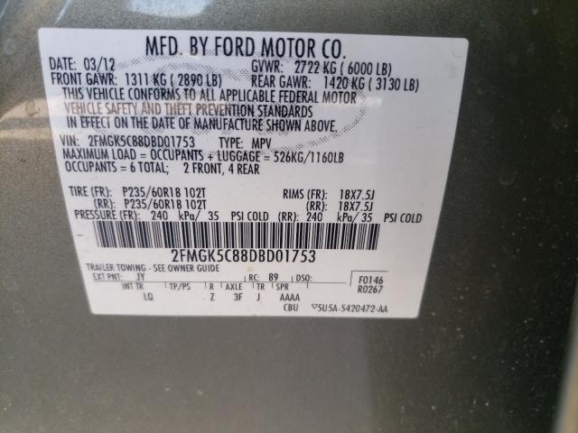 Photo 10 from auction – 2013 FORD FLEX SEL with VIN 2FMGK5C88DBD01753