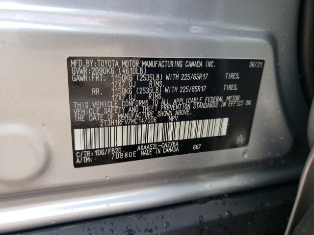 Photo 10 from auction – 2021 TOYOTA RAV4 LE with VIN 2T3H1RFV7MC147006