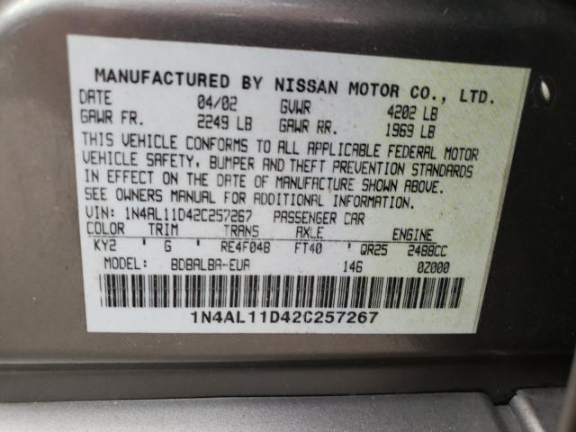 Photo 10 from auction – 2002 NISSAN ALTIMA BAS with VIN 1N4AL11D42C257267