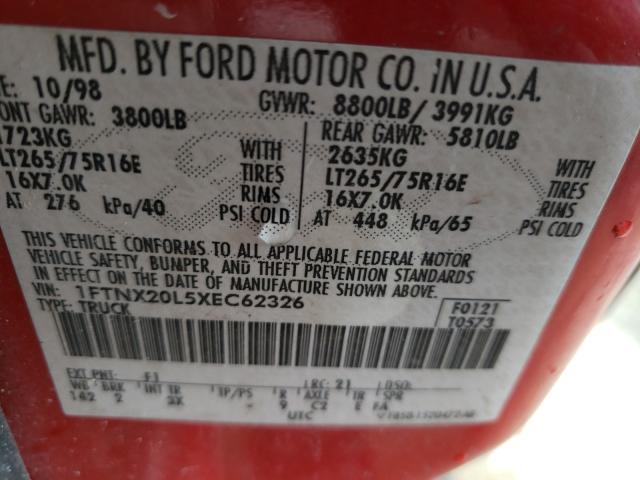 Photo 10 from auction – 1999 FORD F250 SUPER with VIN 1FTNX20L5XEC62326