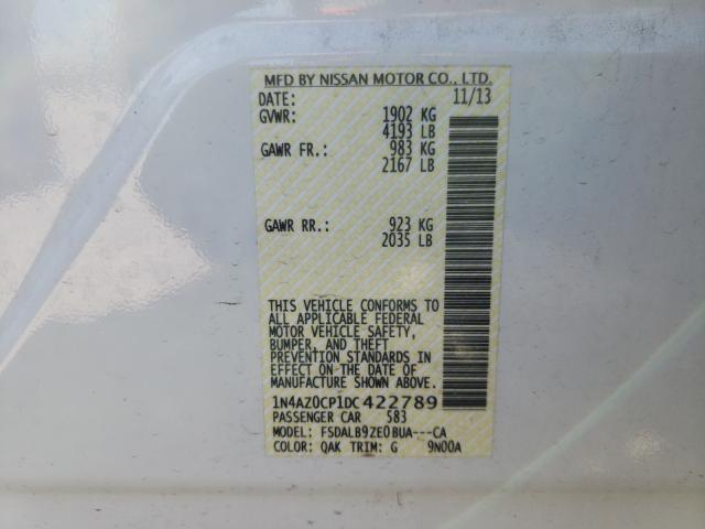 Photo 10 from auction – 2013 NISSAN LEAF S with VIN 1N4AZ0CP1DC422789