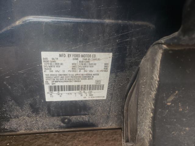 Photo 10 from auction – 2019 FORD EDGE SEL with VIN 2FMPK4J90KBC18689