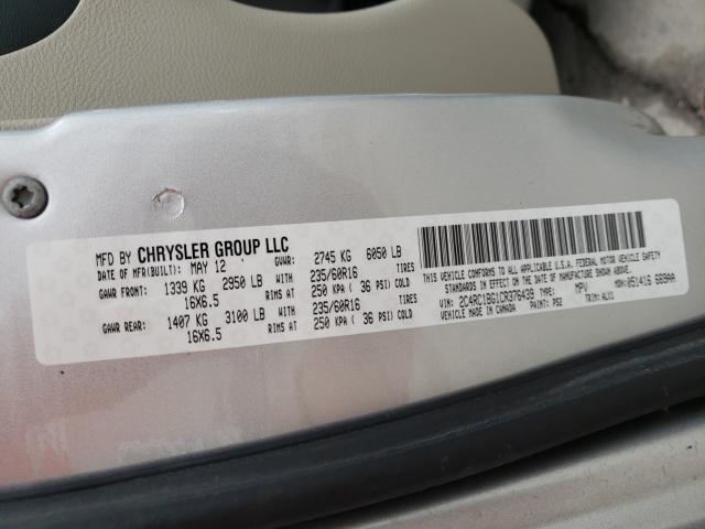 Photo 10 from auction – 2012 CHRYSLER TOWN & COU with VIN 2C4RC1BG1CR376439