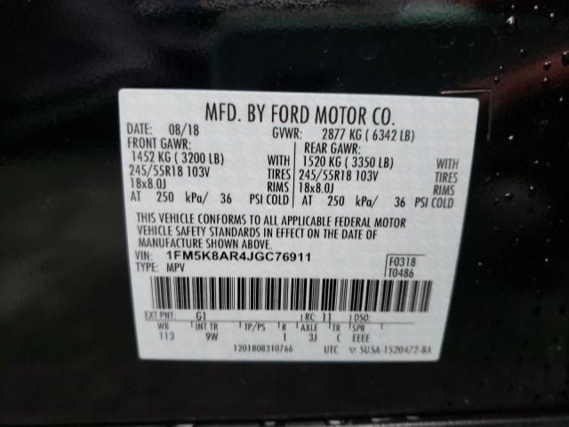 Photo 10 from auction – 2018 FORD EXPLORER P with VIN 1FM5K8AR4JGC76911