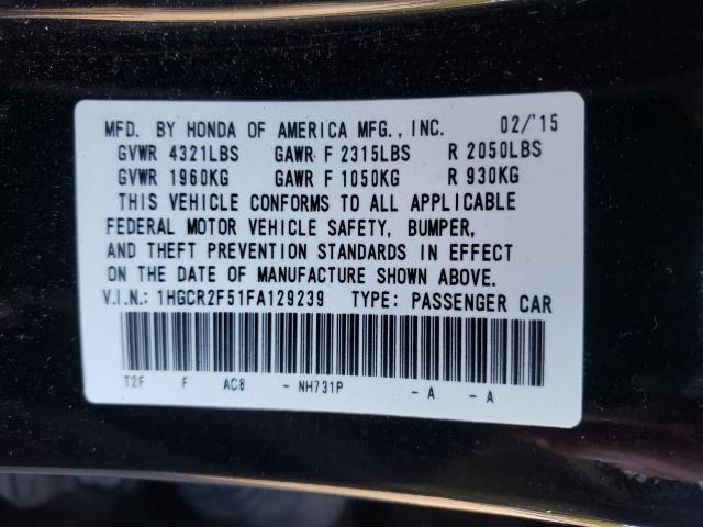 Photo 10 from auction – 2015 HONDA ACCORD SPO with VIN 1HGCR2F51FA129239