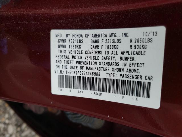 Photo 10 from auction – 2014 HONDA ACCORD EXL with VIN 1HGCR2F87EA046908