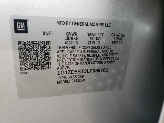 Photo 10 from auction – 2020 CHEVROLET MALIBU LT with VIN 1G1ZD5ST3LF088701