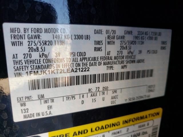 Photo 10 from auction – 2020 FORD EXPEDITION with VIN 1FMJK1KT2LEA21222