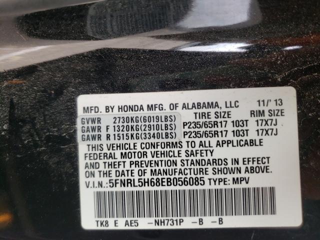 Photo 10 from auction – 2014 HONDA ODYSSEY EX with VIN 5FNRL5H68EB056085