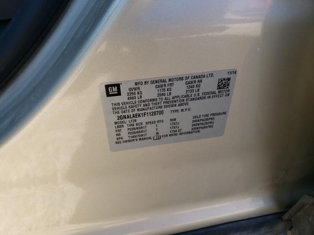 Photo 10 from auction – 2015 CHEVROLET EQUINOX LS with VIN 2GNALAEK1F1120700