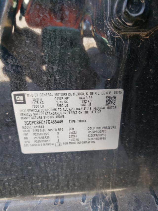 Photo 10 from auction – 2015 CHEVROLET SILVERADO with VIN 3GCPCSEC1FG485449