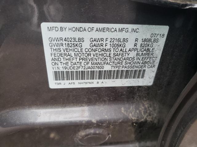 Photo 10 from auction – 2018 ACURA ILX PREMIU with VIN 19UDE2F72JA007600