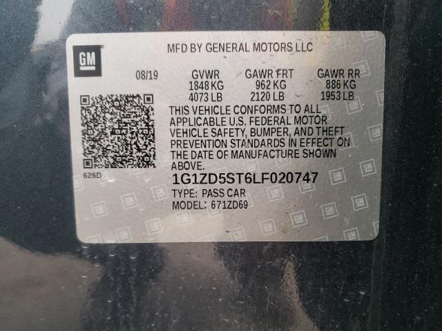 Photo 10 from auction – 2020 CHEVROLET MALIBU LT with VIN 1G1ZD5ST6LF020747