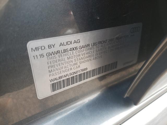 Photo 10 from auction – 2016 AUDI A4 PREMIUM with VIN WAUBFAFL5GN017689