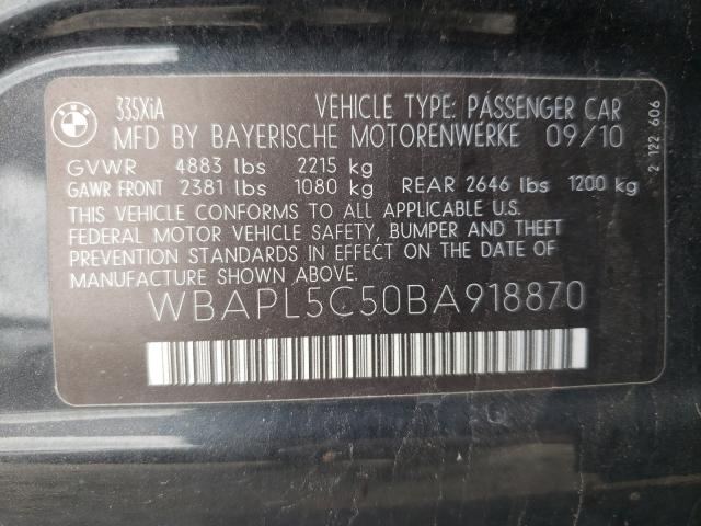 Photo 10 from auction – 2011 BMW 335 XI with VIN WBAPL5C50BA918870