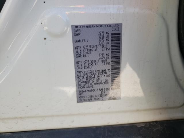 Photo 10 from auction – 2016 NISSAN ROGUE S with VIN 5N1AT2MN9GC789508