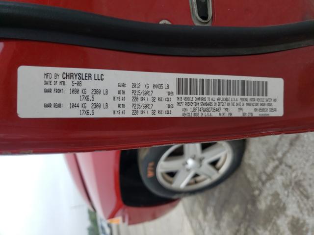 Photo 10 from auction – 2008 JEEP COMPASS SP with VIN 1J8FT47WX8D735407