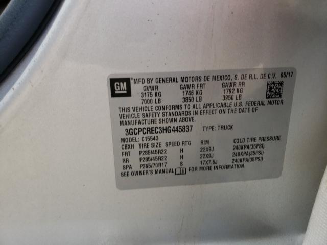 Photo 10 from auction – 2017 CHEVROLET SILVERADO with VIN 3GCPCREC3HG445837