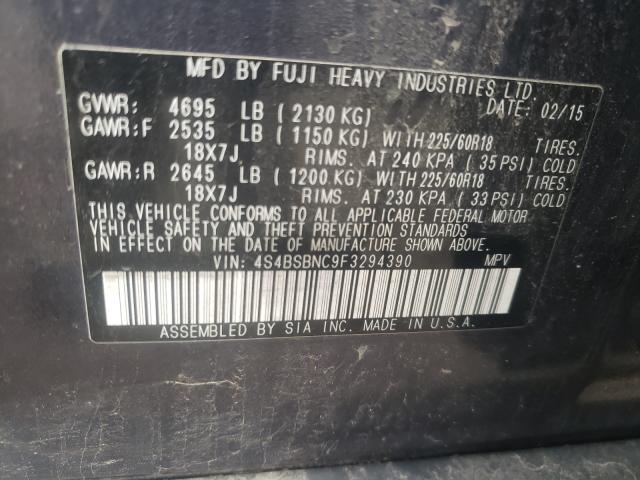 Photo 10 from auction – 2015 SUBARU OUTBACK 2. with VIN 4S4BSBNC9F3294390