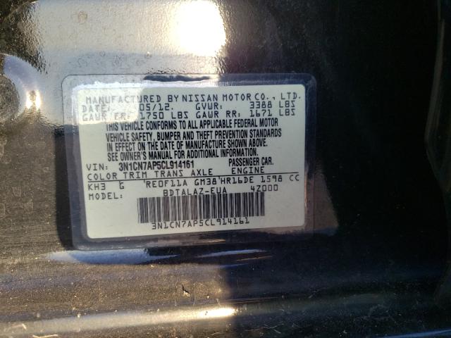Photo 10 from auction – 2012 NISSAN VERSA S with VIN 3N1CN7AP5CL914161
