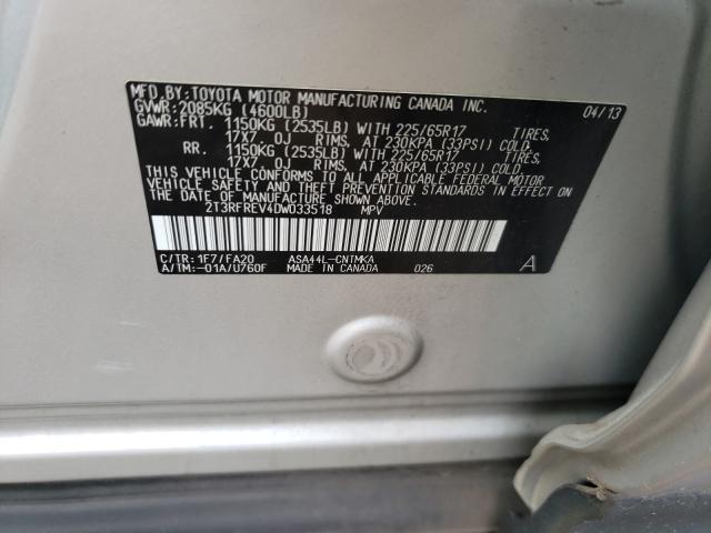 Photo 10 from auction – 2013 TOYOTA RAV4 XLE with VIN 2T3RFREV4DW033518