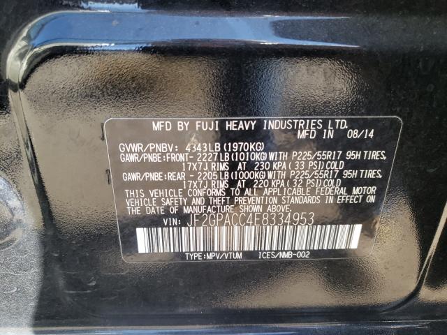 Photo 10 from auction – 2014 SUBARU XV CROSSTR with VIN JF2GPACC4E8334953