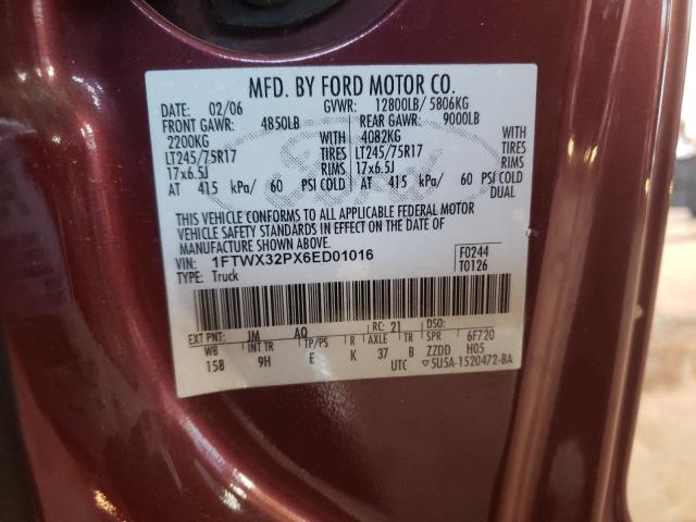 Photo 10 from auction – 2006 FORD F350 SUPER with VIN 1FTWX32PX6ED01016