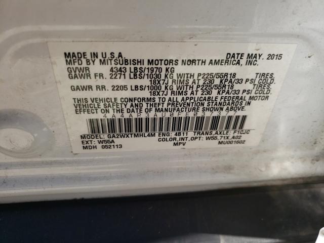 Photo 10 from auction – 2015 MITSUBISHI OUTLANDER with VIN 4A4AP3AU0FE037377