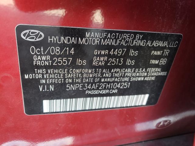 Photo 10 from auction – 2015 HYUNDAI SONATA SPO with VIN 5NPE34AF2FH104251