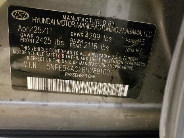 Photo 10 from auction – 2011 HYUNDAI SONATA GLS with VIN 5NPEB4AC2BH289100