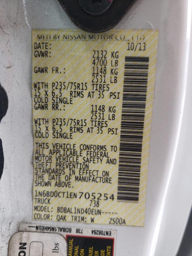 Photo 10 from auction – 2014 NISSAN FRONTIER S with VIN 1N6BD0CT1EN705254