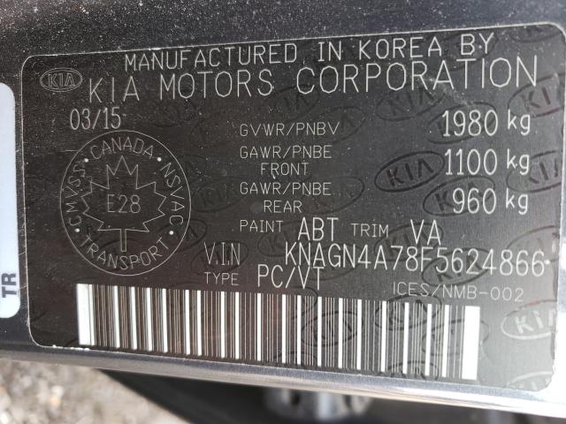 Photo 10 from auction – 2015 KIA OPTIMA EX with VIN KNAGN4A78F5624866
