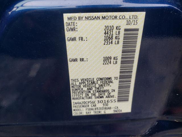Photo 10 from auction – 2016 NISSAN LEAF S with VIN 1N4AZ0CP5GC301655