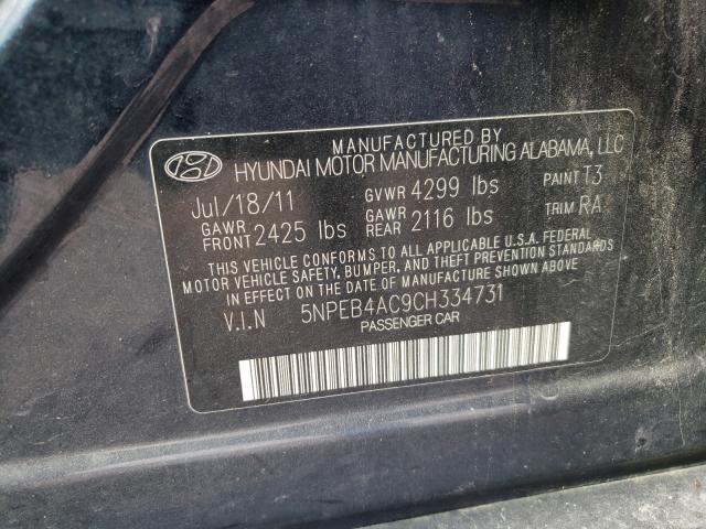 Photo 10 from auction – 2012 HYUNDAI SONATA GLS with VIN 5NPEB4AC9CH334731