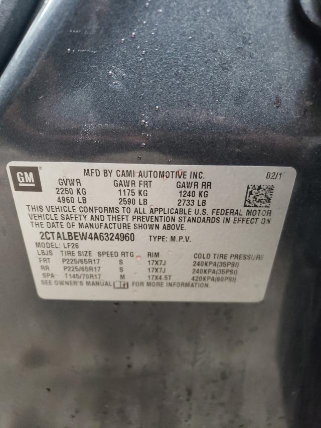 Photo 10 from auction – 2010 GMC TERRAIN SL with VIN 2CTALBEW4A6324960
