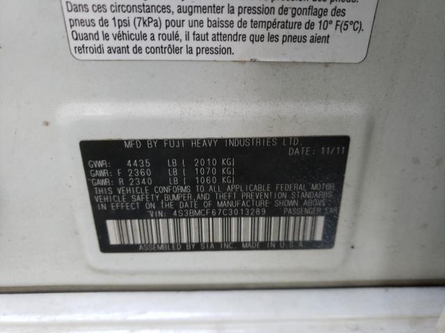 Photo 10 from auction – 2012 SUBARU LEGACY 2.5 with VIN 4S3BMCF67C3013289