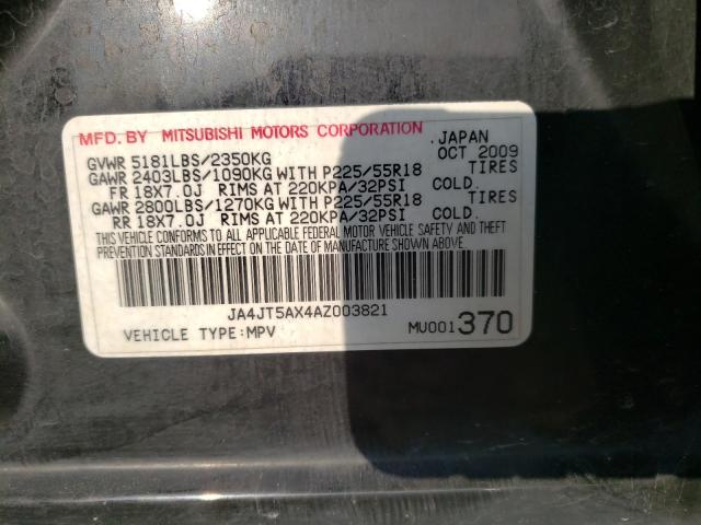 Photo 10 from auction – 2010 MITSUBISHI OUTLANDER with VIN JA4JT5AX4AZ003821