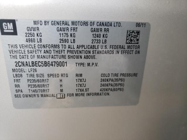Photo 10 from auction – 2011 CHEVROLET EQUINOX LS with VIN 2CNALBEC5B6479001
