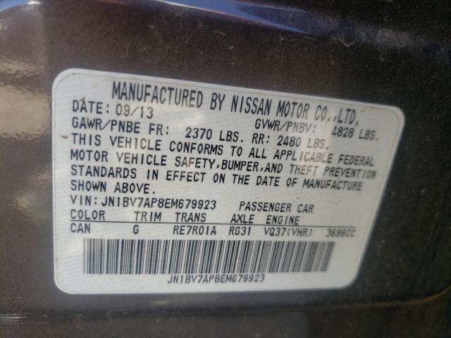 Photo 10 from auction – 2014 INFINITI Q50 BASE with VIN JN1BV7AP8EM679923